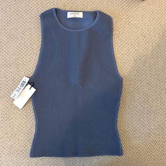 Babaton Tops - Babaton Ribbed Tank Top in Slate Blue
